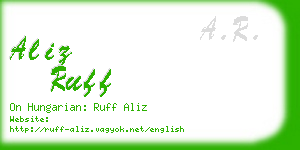 aliz ruff business card